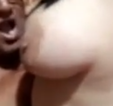 Horny old man sucking big boobs MMS